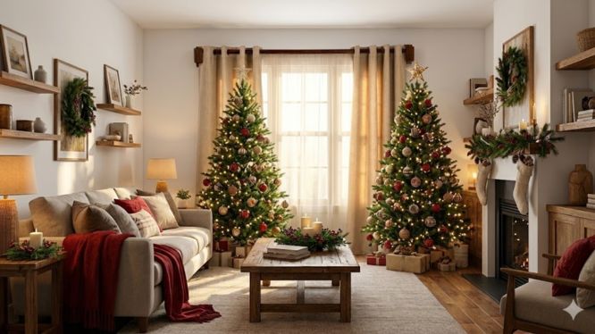 Decoración navideña elegante: cómo usar cortineros de madera para transformar tus ventanas en Navidad